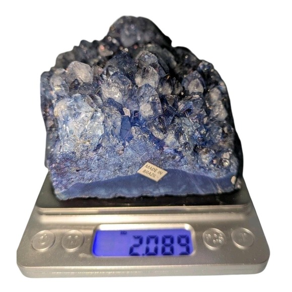 Blue Fluorite Quartz Crystal Cluster Brazil Over 2lbs Healing Rock Specimen - Picture 2 of 12